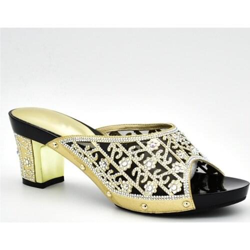 Latest Rhinestone Wedding Shoes Italian Women Party Pumps Bridal Shoes Elegant Slip on Ladies Sandals with Heels Women Sandals