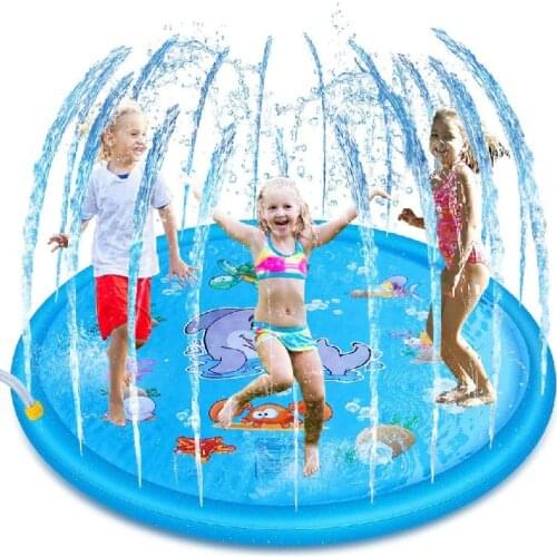 100-170cm Outdoor Garden Lawn Sea Animal Inflatable Cold Water Spray Kids Sprinkler Interactive Play Game Pad Mat Tub Bath Toys