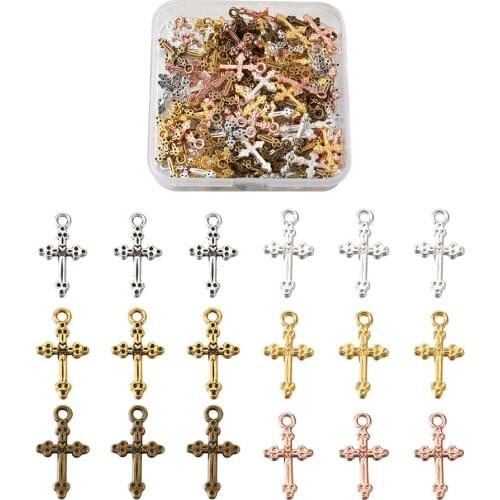 120pcs/Box Retro Tibetan Style Cross Pendants Charms For DIY Handmade Jewelry Necklace Bracelets Earrings Making Findings