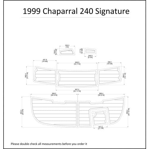 1999 Chaparral 240 Signature Swim Platform Pad 1/4" 6mm Boat EVA Teak Decking