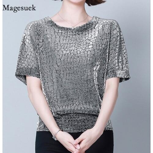 2021 Fashion Shiny Sequin Blouse Glitter Shirt Tops Tunic Women Blouses Red Black Shine Women Blouses Plus Size 4XL New 14081