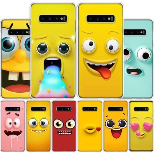 Funny Face Cartoon Cute Cover Phone Case For Samsung Galaxy S10 S20 Ultra Note 10 9 8 S9 S8 Plus Pro Lite S7 S6 J4 J6 J8 + Coque
