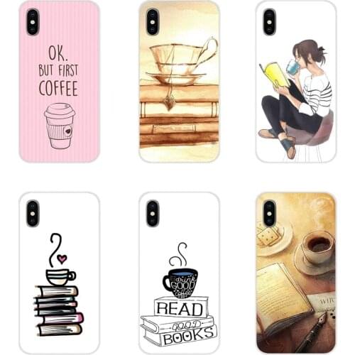 For LG G3 G4 Mini G5 G6 G7 Q6 Q7 Q8 Q9 V10 V20 V30 X Power 2 3 K10 K4 K8 2017 Accessories Phone Shell Covers coffee and book