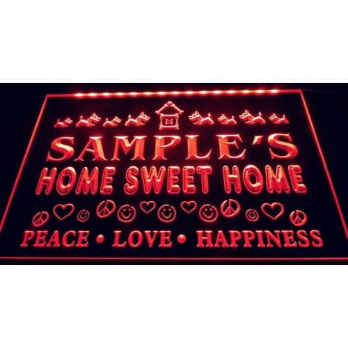 DZ061- Name Personalized Custom Home Sweet Home Scottie Peace Love Neon Sign hang sign home decor crafts