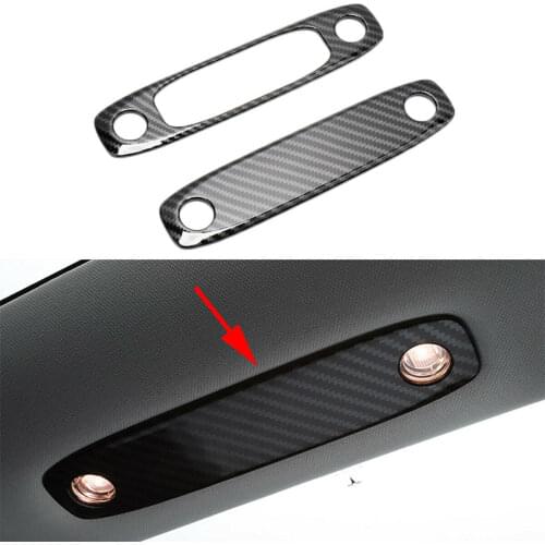 Carbon Fiber Front Roof Reading Light Frame Cover Trim Fit For 2018 2019 Tesla Model 3 Read Lamp Trim Accessories