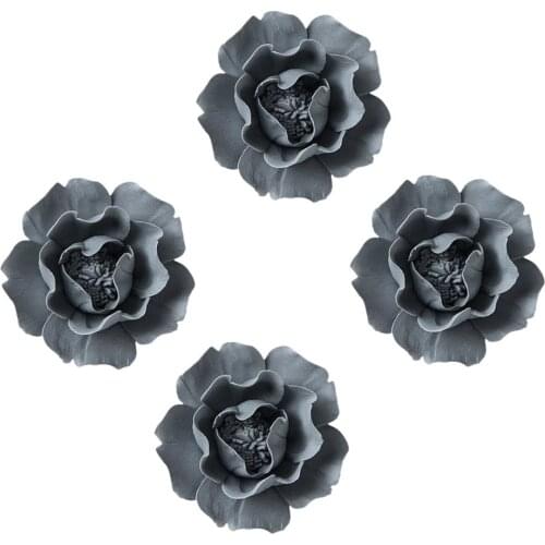 4Pcs Ceramic Flower Portable Delicate Seamless Nail Fake Flower Pendant Ceramic Decor Wall Hanging Flower For Office