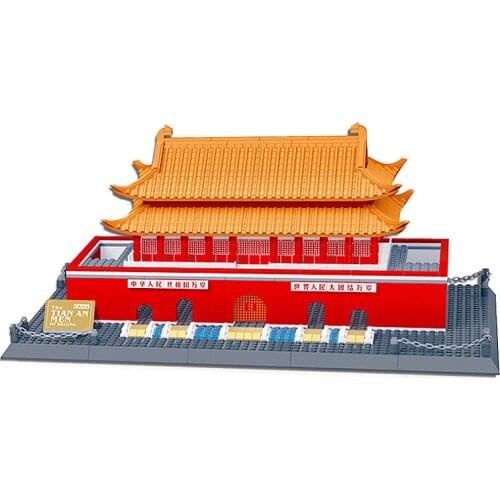 WanGe city compatible Architecture 5218 758pcs city beijing tian an men building blocks Bricks Toys