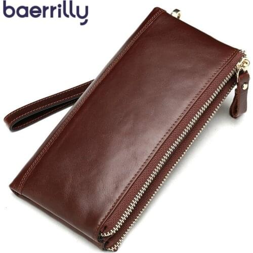 New Ladies Wallet With Cell Phone Pocket Genuine Leather Women Wallet Long Women Clutch Bag Female Handbag Carteira Feminina