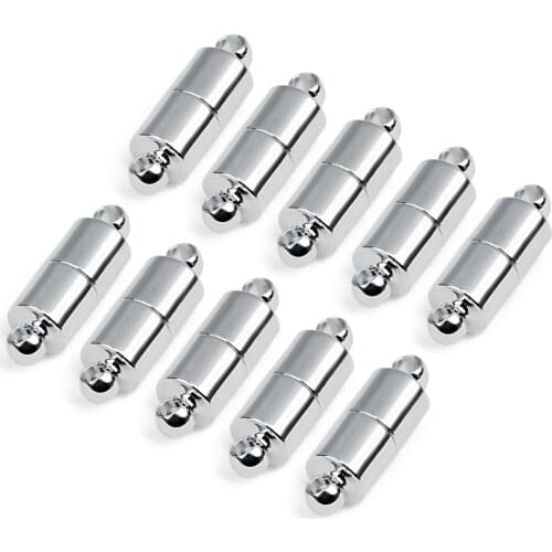 10 Sets Round Strong Magnetic Clasps For Jewelry Necklace Bracelet Rhodium End Connectors For Making Bracelet Jewelry Findings