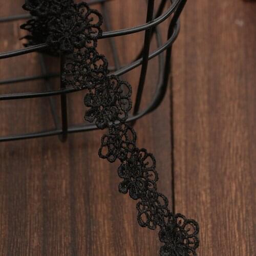 2.3CM 15yards Black Water soluble polyester lace trim fabric ribbons DIY Garment Dress curtain accessories sewing