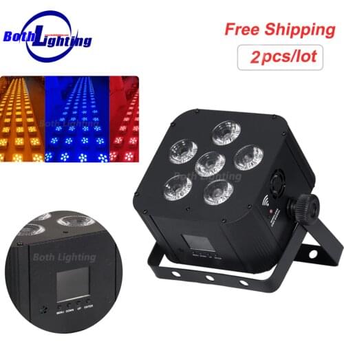 Wireless dmx Battery Uplighting 6x18w RGBWA+UV 6in1 Led Par Light for Event Wedding KTV Bar Dj Disco Party