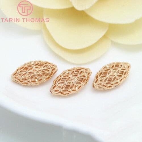 4PCS 17x10MM 24K Champagne Gold Color Plated Brass Oval Spacer Beads Bracelet Beads High Quality Diy Jewelry Accessories