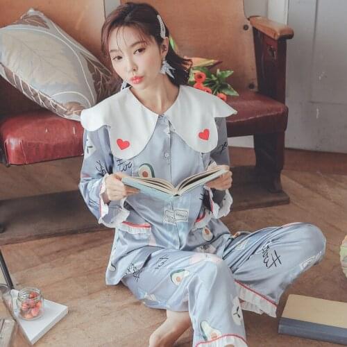 Summer Thin Ice Silk Pajamas For Pregnant Women Nursing Clothes Tracksuit For Pregnancy Nursing Clothes Pregnancy + Postpartum