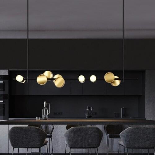 Dining room chandelier simple modern long strip Nordic ins style personality creative dining room table art lamps