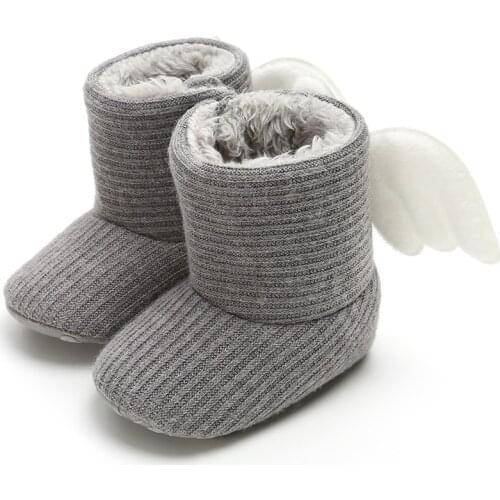 Cute Autumn Winter Infants Shoes Baby Girls Fly Wing Baby Boots Casual Sneakers Non-slip Soft Soled Walking Shoes