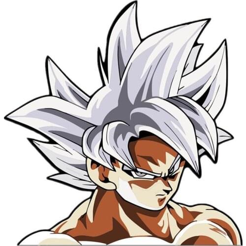 15cm or 28cm for Goku Ultra Instinct Cute Cartoon 3D Stickers Car Pvc Figure Anime Decal Anime Car Accessories