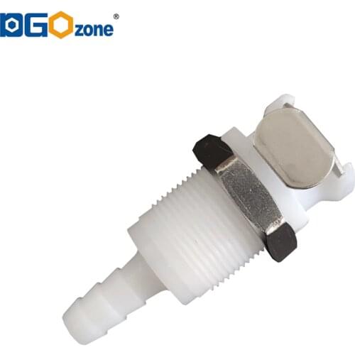 1/4" -3/8" Female Couplings Large Orifice with valve 5/16" Plastic Quick Connector 3/8" Panel installation with nut DGOzone