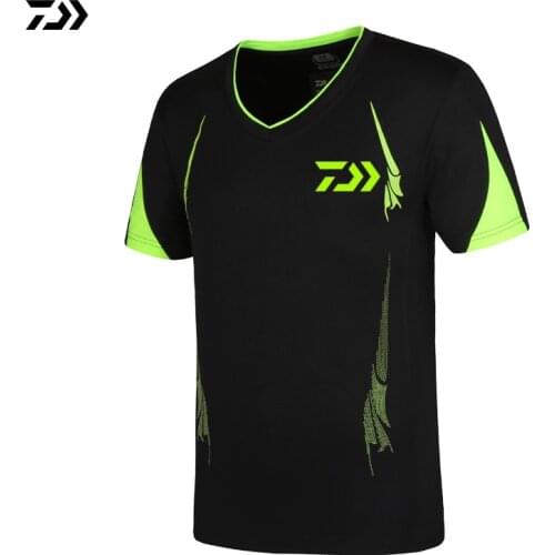 DAIWA Clothes Plus Size XS~5XL Men Quick Drying Fishing Clothing T Shirt Short Sleeve Sunscreen Anti-UV Breathable Fishing Shirt