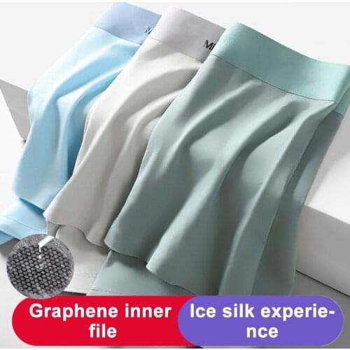 Men Underwear Flat Pants Silk Dry And Comfortable Mens Breathable Underwear Comfortable Fit Non Marking Men Boxer 2021 NEW