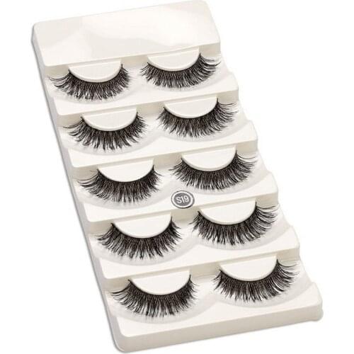 New 30 set False Eyelashes Natural Long Make up Eye lash Black Cross Fake Eyelash Extensione Fake Eyelashes lash extension #S19