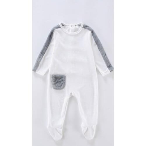 Baby bodysuit overalls kids clothes long sleeves velour with fur baby newborn children boy clothes girls clothes baby jumpsuit