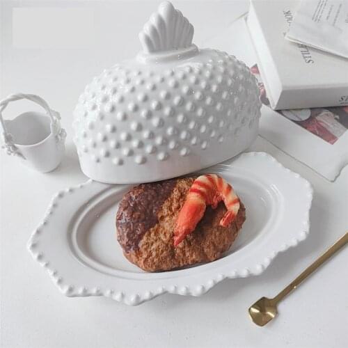 Oval White Butter Tray Dessert Snack Plate Cover Kitchenware Dinner Plates snack tray