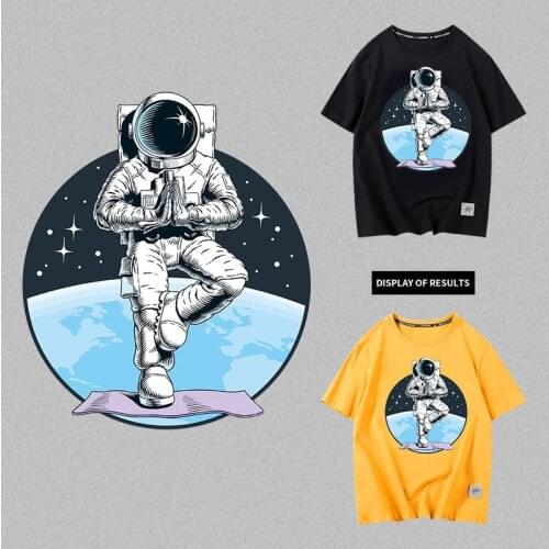 Planet astronaut space iron on heat transfers for clothing vinyl transfer patches stickers DIY Childrens T-shirts decorate