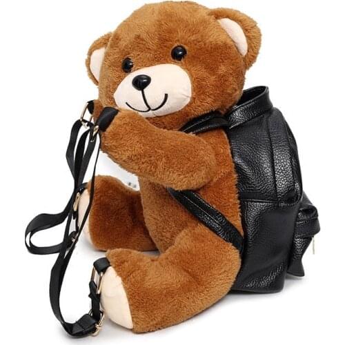 Plush Doll Baby Backpack Cartoon Doll Bear Bag Fashion Plush Mobile Phone Change Certificate Storage Bag Party Gift Teddy Bear