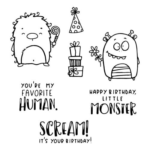 Monster Transparent Clear Stamps for DIY Scrapbooking/Card Making/Kids Christmas Fun Decoration Supplies