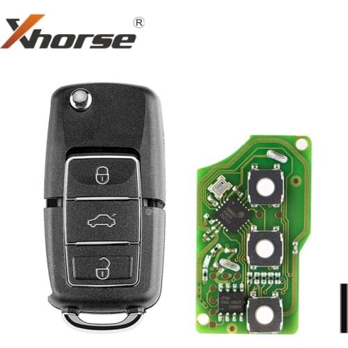 Xhorse Wire Remote Key For VW B5 Flip 3 Buttons Extreme Black XKB506EN English Version 1Piece