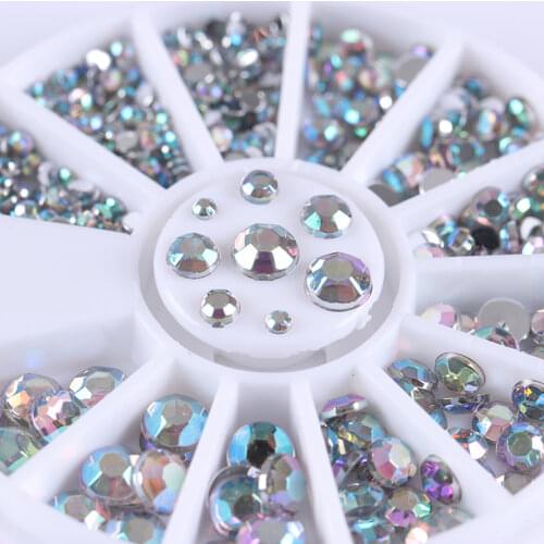 Pink DIY 3D Nail Art Wheel Tips Crystals Glitter Rhinestone Mixed Color Chameleon Small Irregular Bead Stone For Nail Decoration