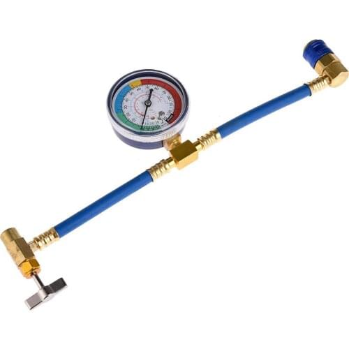 R134A Refrigerant Recharge Hose Can Tap Gauge Fluorine Form Valve Snow Refrigeration Tool 0-120 PSI Refrigerant Pressure Gauge