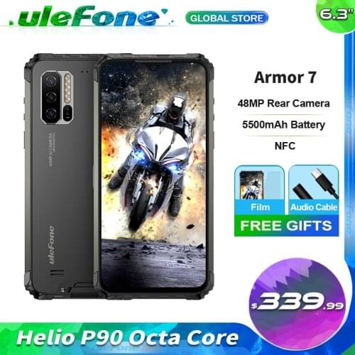 Ulefone Armor 7 Android 10.0 Rugged Smartphone NFC Helio P90 IP68 Octa Core 6.3'' 8GB+128GB 48MP 4G/5G 5500mAh Global Version