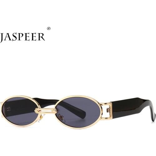 JASPEER Punk Oval Sunglasses For Men Brand Designer Steampunk Sun Glasses Women UV400 Driving Shades Goggle Male Eyewear