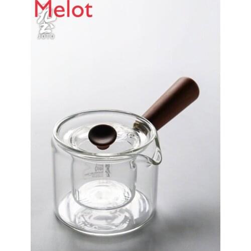 Glass Teapot Tea Making Side Handle Pot Warm Tea Glass Tea Set Wooden Handle Filter Electric Ceramic Stove Tea Brewing Pot
