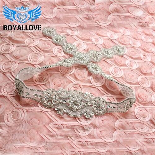 Handmade Womens Rhinestones Crystals Bridal Bride Waist Wedding Belts Sashes Accessories For Evening Dresses Trim 83.5 cm Long