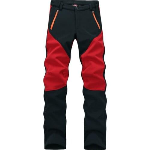 Outdoor soft shell pants female cold proof warm and windproof waterproof pants mountaineering shark leather pants