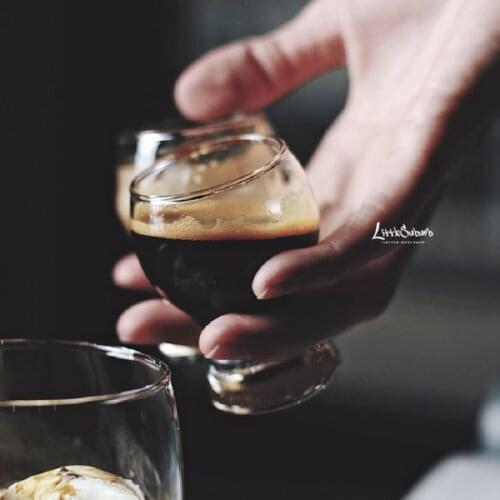 1pc 50ml coffee Espresso cup drum type mini cup thick bottom glass cup whisky cup for barista