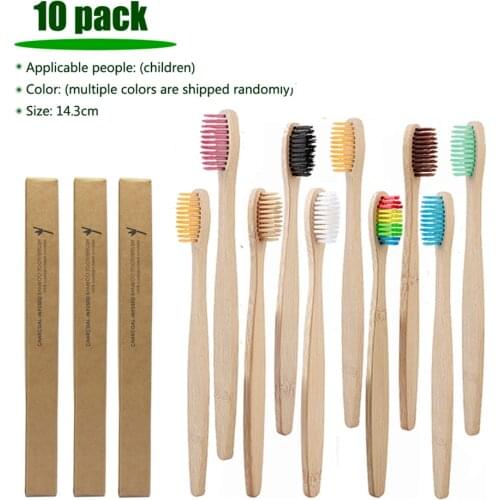 10pcs Environmental Bamboo Kids Healthy Toothbrush Soft Bristle Dental Oral Care Toothbrush