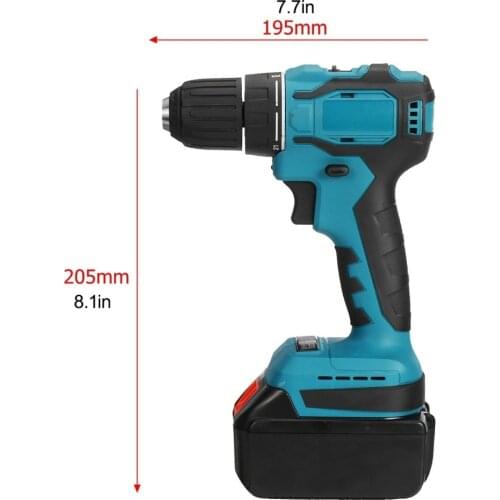 18V 10mm Brushless Electric Impact Drill 150NM Rechargeable Cordless Screwdriver with 6500mAh Battery Home DIY Power Tool