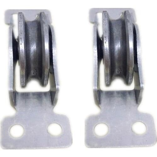 2Pcs Stainless Steel 1.3 Inch Double Bearing Pulley Heavy Duty Sliding Door Wheel Mobile Sliding Door Pulley