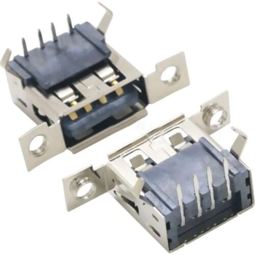 5pcs Micro USB 2.0 Female Jack 4Pins USB Port Dock Connector Tail Charging Socket With Screw Holes