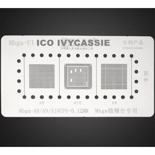 A8 A9 A10 CPU BGA Stencil For iPhone 6 6S 7 7P Bottom Layer IC Reballing Chip Pin Solder Tin Plant Net Steel Mesh Amaoe MBGA-U1