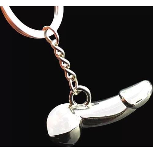 FREE SHIPPING BY DHL 100pcs/lot Zinc Alloy Male Genital Keychains Metal Cock Penis Keyrings for Sex Gifts