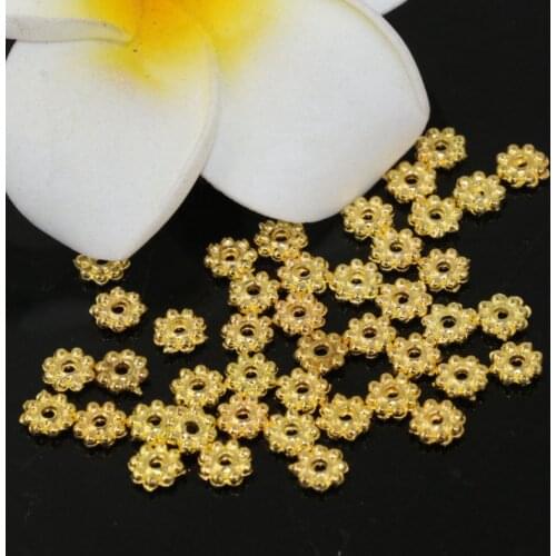 Wholesale Price Spacers Beads 100pcs/Bag beads Gold-Color Snow Flower Accessories Diy Bracelet Necklace Jewelry Findings B2550