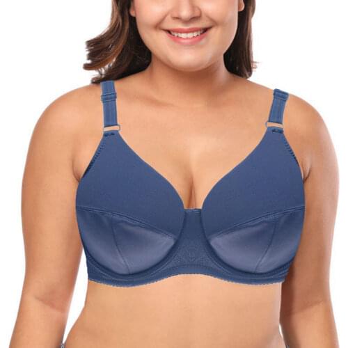 Women Big Size BH Non-Padded Underwire Unlined Bra Everyday Brassiere Sexy Lingerie Solid Simple Bras 36 38 40 42 44 46 48 C E