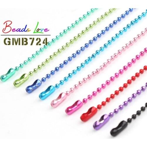 10pcs/lot 1.5MM Ball Bead Chains Fits Key Chain/Dolls/Label Hand Tag Connector For DIY Necklace Jewelry Making Findings 60cm