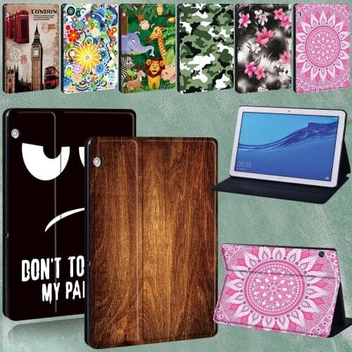 Case for Huawei MediaPad M5 Lite 8"/M5 Lite 10.1"/M5 10.8"/T3 8.0/T3 10 9.6/T5 10 10.1 Dust-proof PU Leather Tablet Cover+Stylus