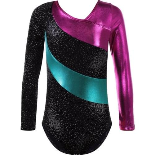 EFINNY Kids Girls Ballet Spring Long Sleeves Dance Leotards Ballet Tutu Gymnastics Leotards Professional Dancewear