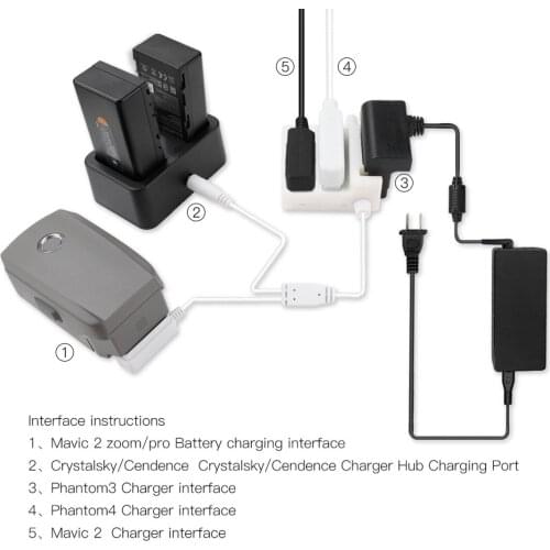 Intelligent Voltage Converter Charger Adapter to Power Bank for CrystalSky for DJI Mavic 2 pro / zoom/Phantom 3/4 Battery